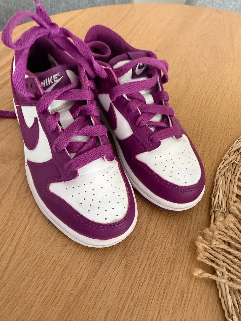 Nike Dunk Low Viotech White Purple Basketball Sneakers FB9108-110 PS Child 11c
